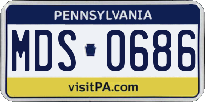 PA license plate MDS0686