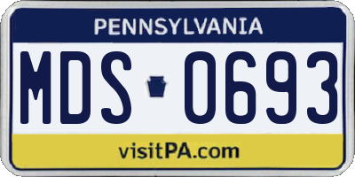 PA license plate MDS0693