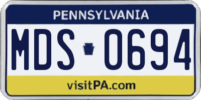 PA license plate MDS0694