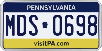 PA license plate MDS0698
