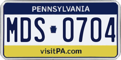 PA license plate MDS0704