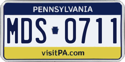 PA license plate MDS0711