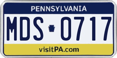 PA license plate MDS0717
