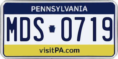 PA license plate MDS0719