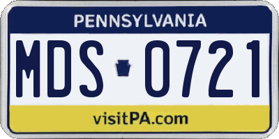 PA license plate MDS0721