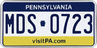 PA license plate MDS0723