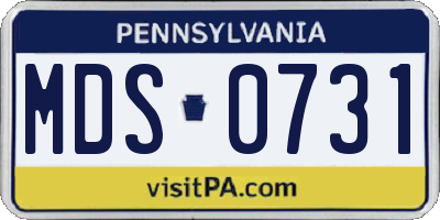 PA license plate MDS0731