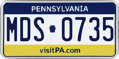 PA license plate MDS0735