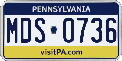 PA license plate MDS0736