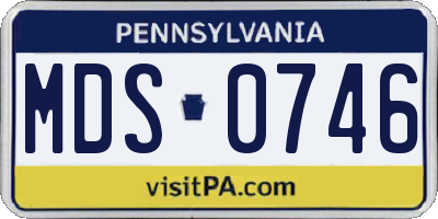 PA license plate MDS0746