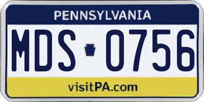 PA license plate MDS0756