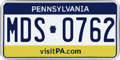 PA license plate MDS0762