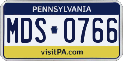 PA license plate MDS0766