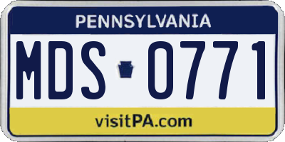 PA license plate MDS0771