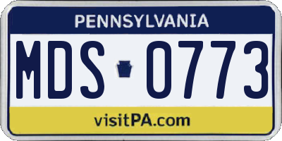 PA license plate MDS0773