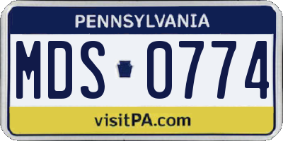 PA license plate MDS0774