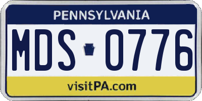 PA license plate MDS0776