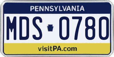 PA license plate MDS0780