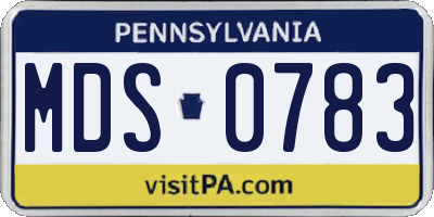 PA license plate MDS0783