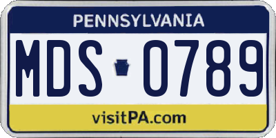 PA license plate MDS0789