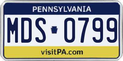 PA license plate MDS0799