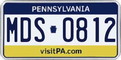 PA license plate MDS0812