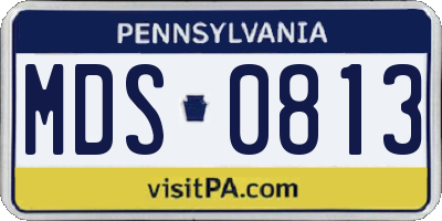 PA license plate MDS0813