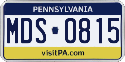PA license plate MDS0815