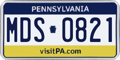 PA license plate MDS0821
