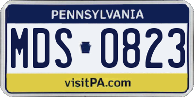 PA license plate MDS0823
