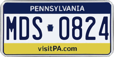 PA license plate MDS0824