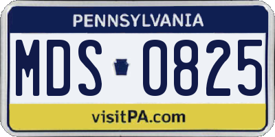 PA license plate MDS0825