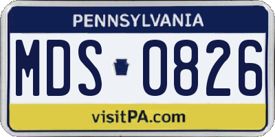 PA license plate MDS0826