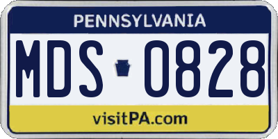 PA license plate MDS0828