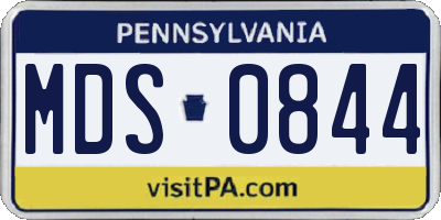 PA license plate MDS0844