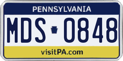 PA license plate MDS0848