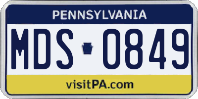 PA license plate MDS0849