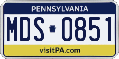 PA license plate MDS0851