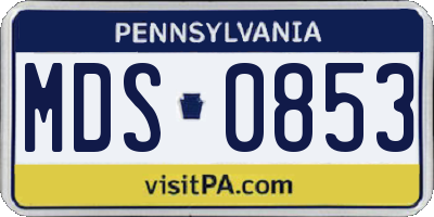 PA license plate MDS0853
