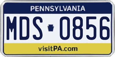 PA license plate MDS0856