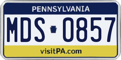 PA license plate MDS0857