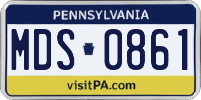 PA license plate MDS0861