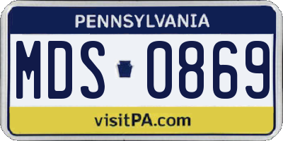 PA license plate MDS0869