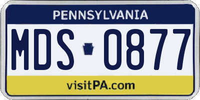 PA license plate MDS0877