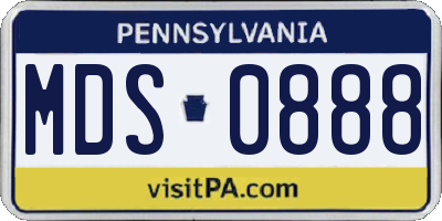 PA license plate MDS0888