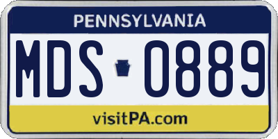 PA license plate MDS0889