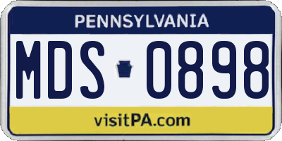 PA license plate MDS0898