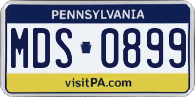 PA license plate MDS0899