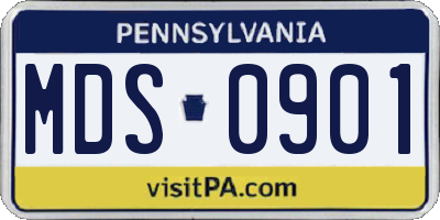 PA license plate MDS0901
