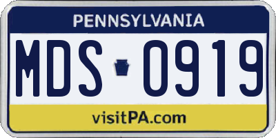 PA license plate MDS0919
